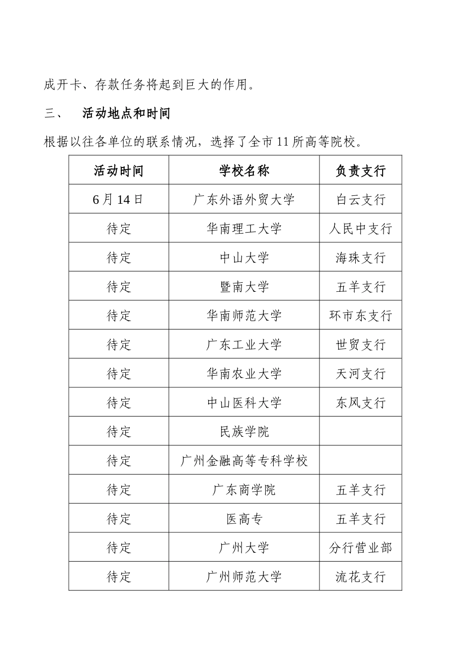 招商银行广州分行进驻校园宣传活动方案_第2页