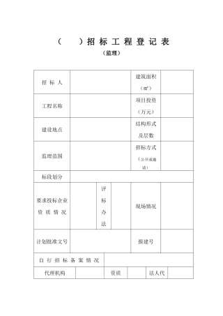 招投标表格大全（DOC51页）