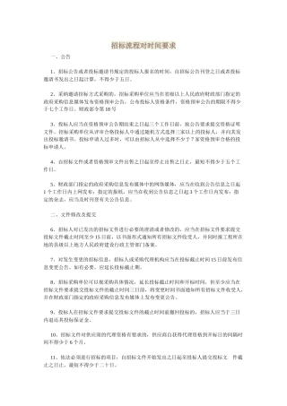 招标流程对时间要求
