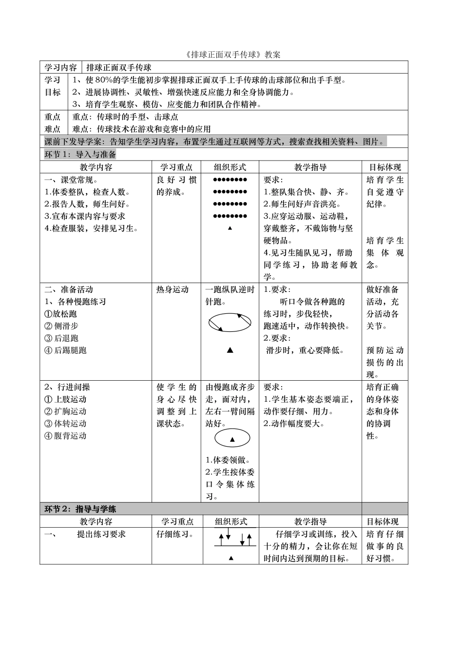 排球正面双手传球资料教案_第1页