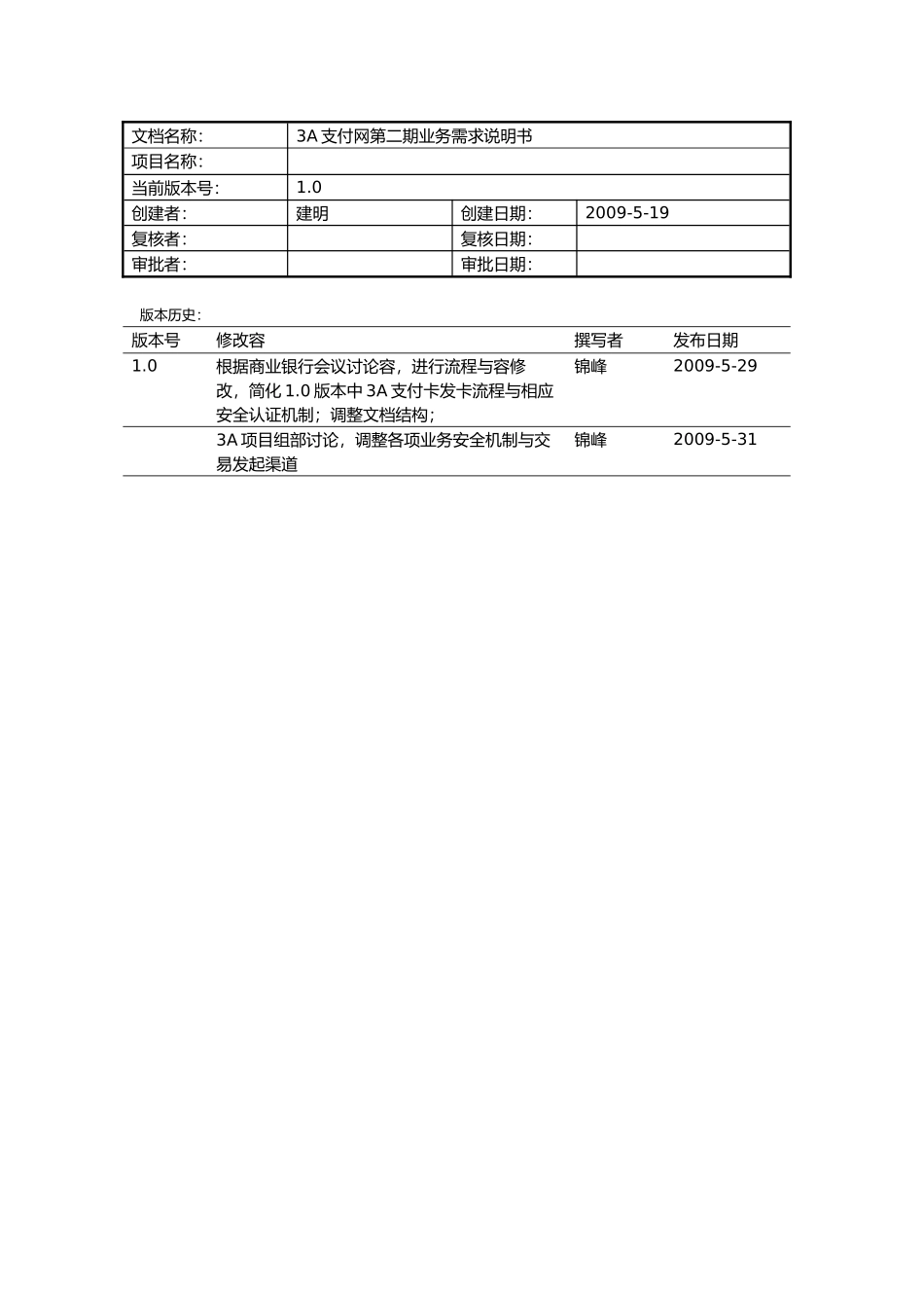 支付网业务需求说明书_第2页