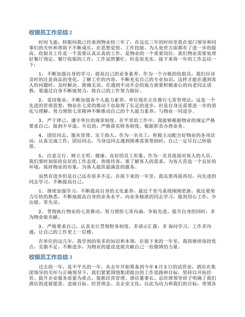 收银员工作总结_第2页