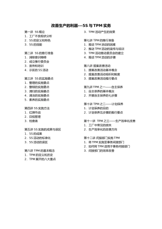 改善生产利器之5S与TPM培训资料全