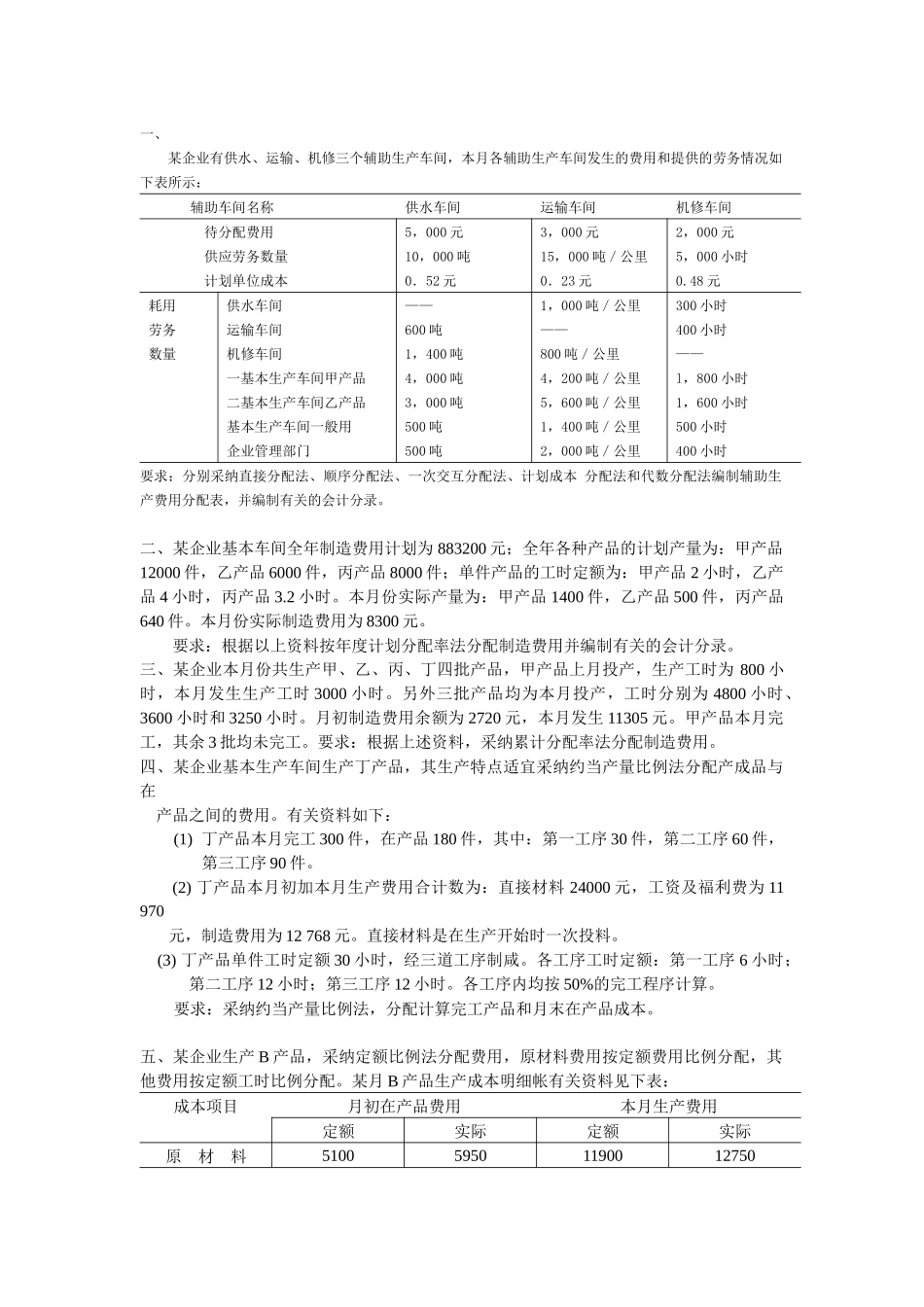 教学目的：掌握辅助生产费用的核算_第1页