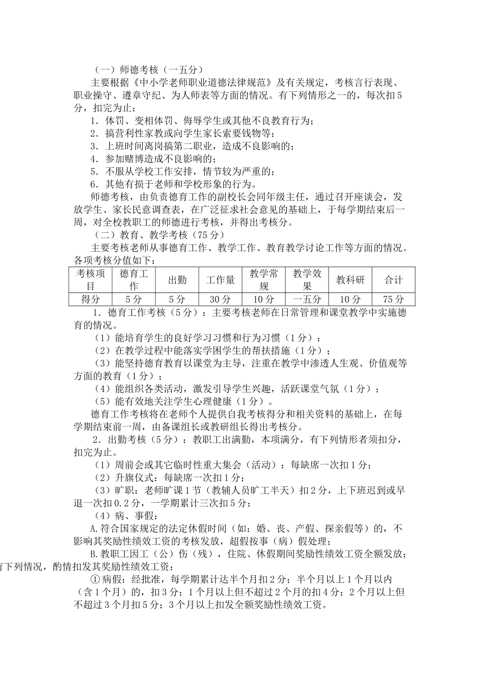 教职工奖励性绩效工资考核方案介绍_第2页