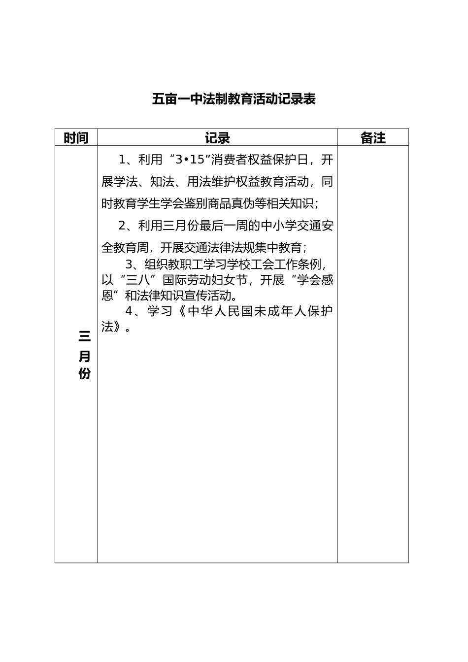 教职工法制教育培训记录文本_第1页