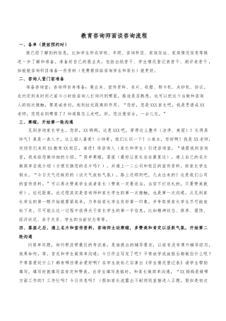 教育咨询师面谈咨询流程图