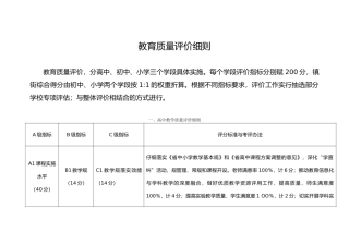教育局中小学教学质量评价细则