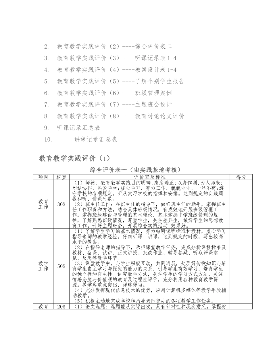 教育教学实践评价手册范本_第2页