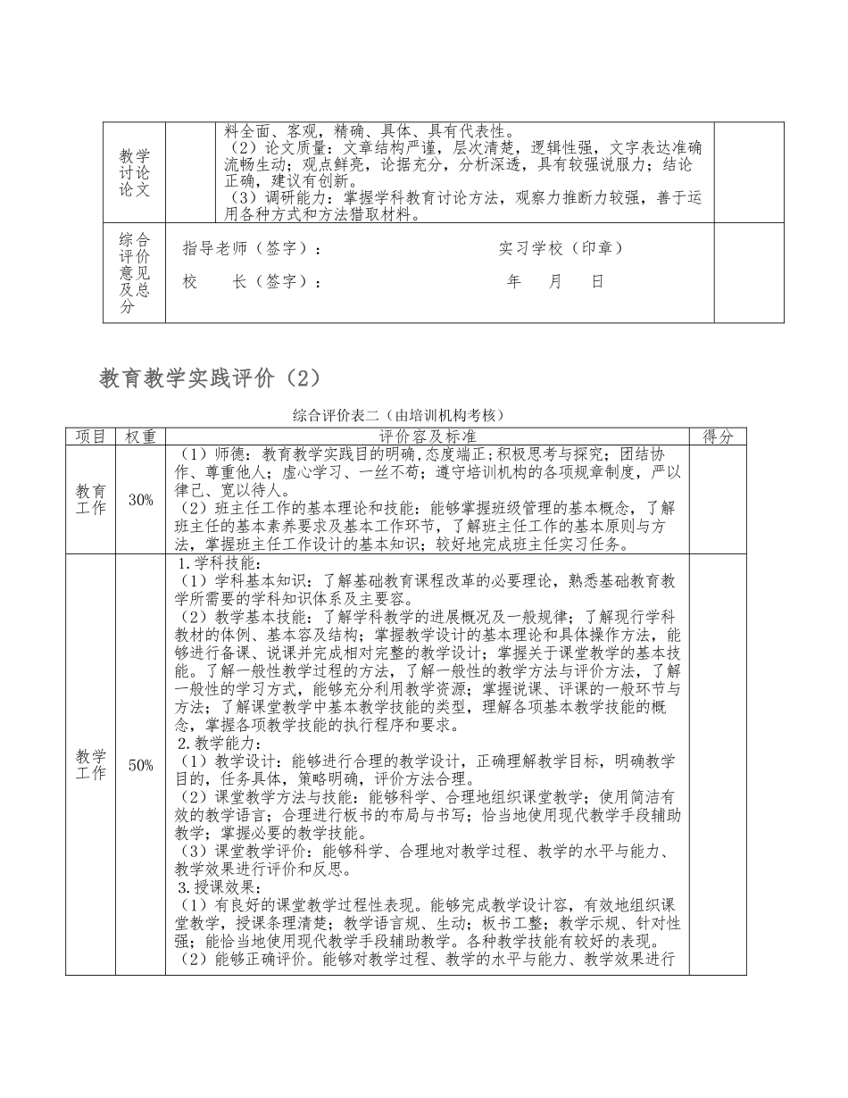教育教学实践评价手册范本_第3页