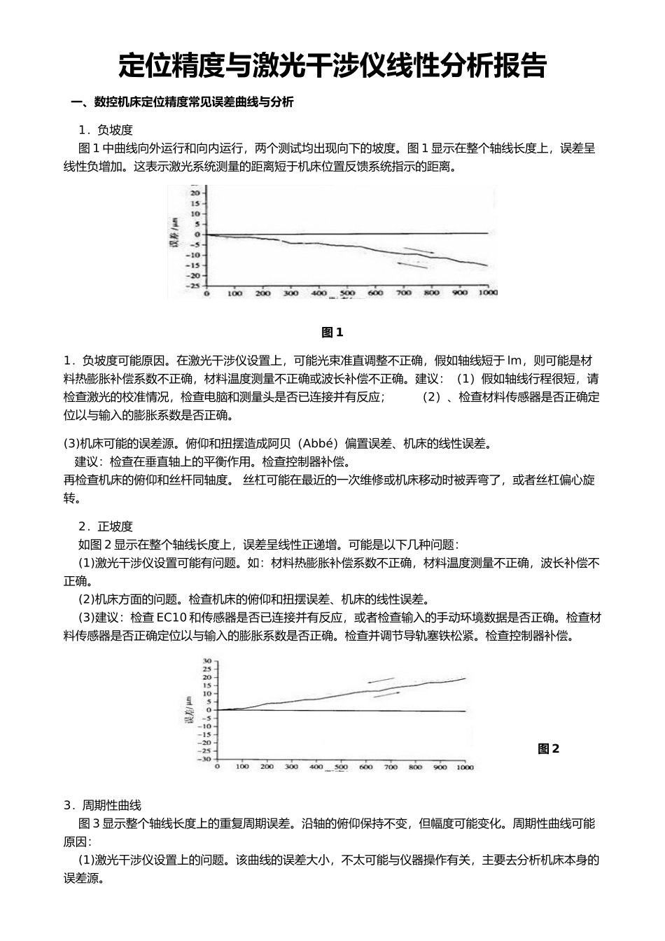 数控机床定位精度与激光干涉仪测试曲线分析报告文案_第1页