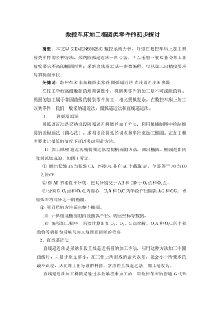 数控车床加工椭圆类零件的初步探讨