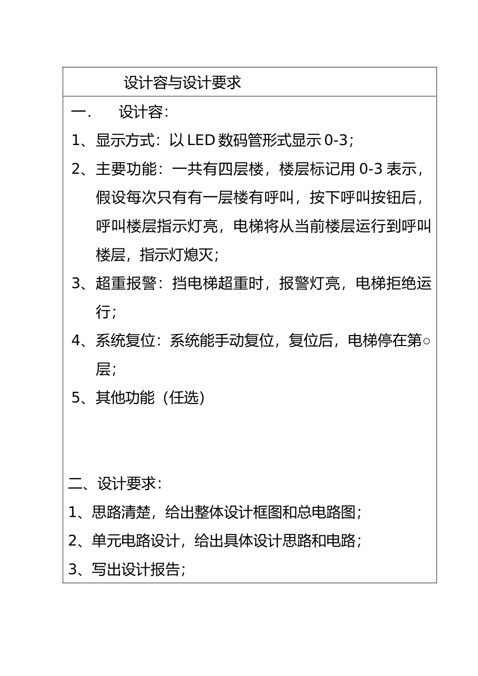 数电课程设计电梯控制系统方案_第3页