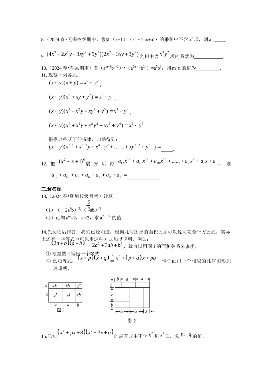 整式的乘法巩固练习_第2页