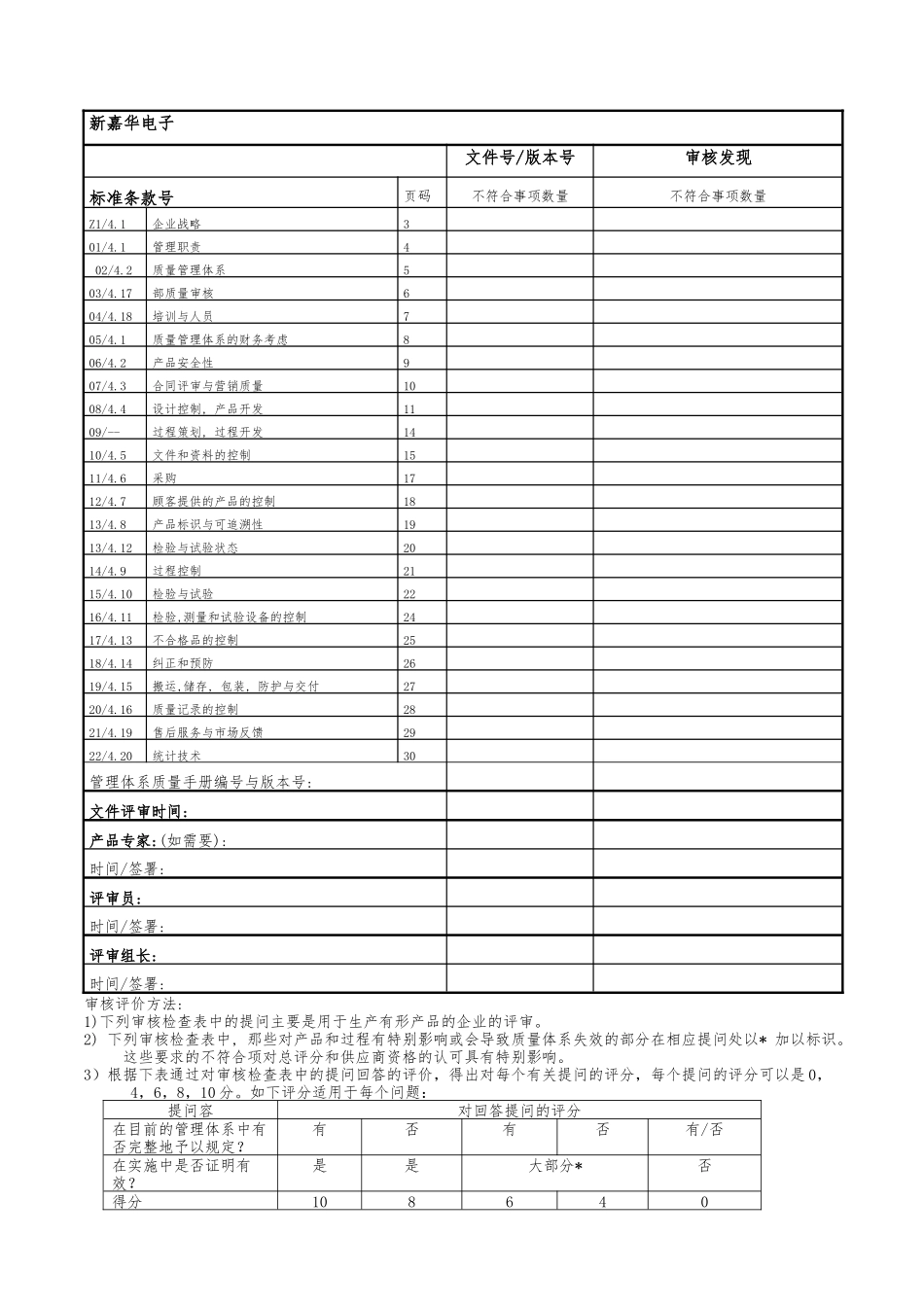 新嘉华QMS内部审核计划概述_第1页