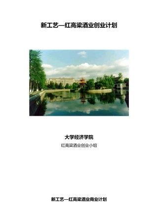 新工艺—红高梁酒业创业计划