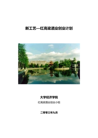 新工艺—红高梁酒业创业设计1