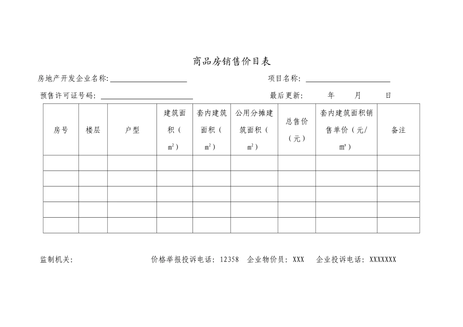 新建商品房销售明码标价样式doc-新建商品房销售相关信息_第3页