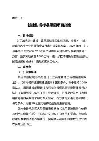 新建柑橘标准果园项目指南
