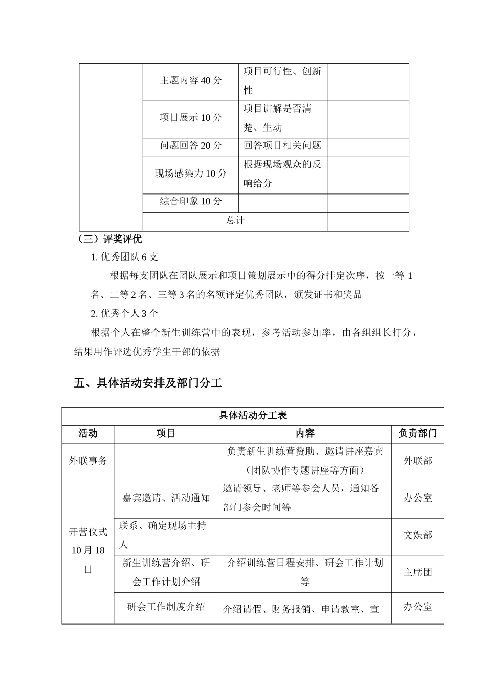 新生训练营工作计划_第3页