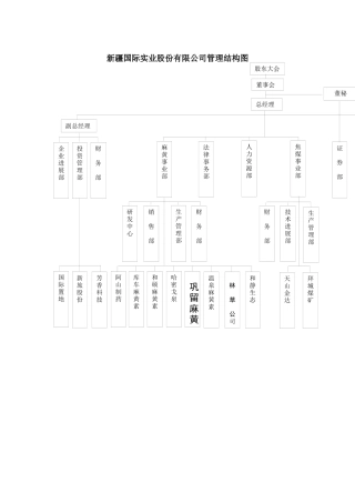 新疆国际实业股份有限公司管理结构图