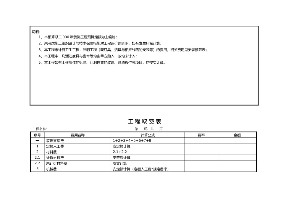 施工图预算书表格样式_第3页