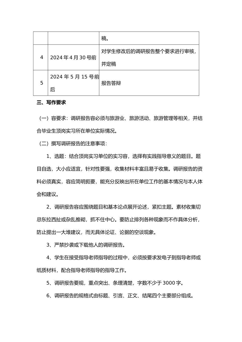 旅游管理专业毕业实践调研报告写作要求内容_第3页