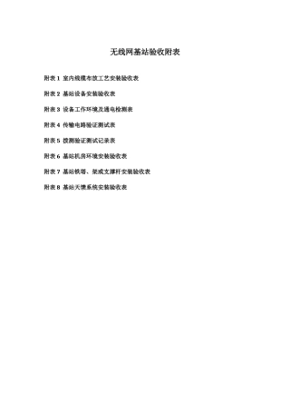 无线网基站新建项目单 基站验收表格