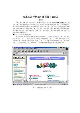 日本工业产权数字图书馆（IPDL）