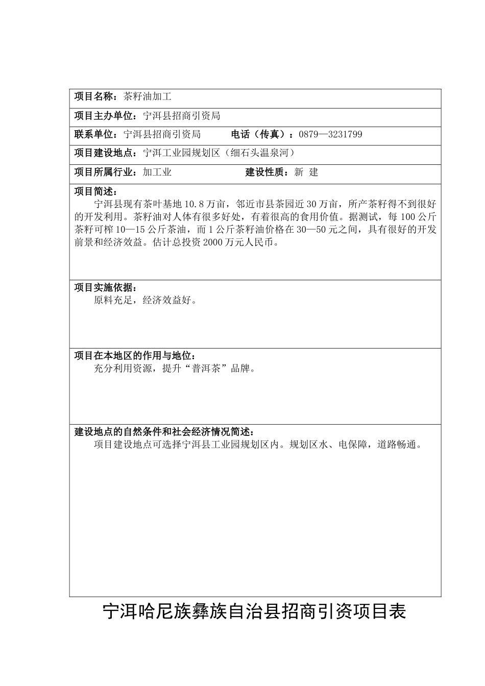 普洱市招商项目书_第2页