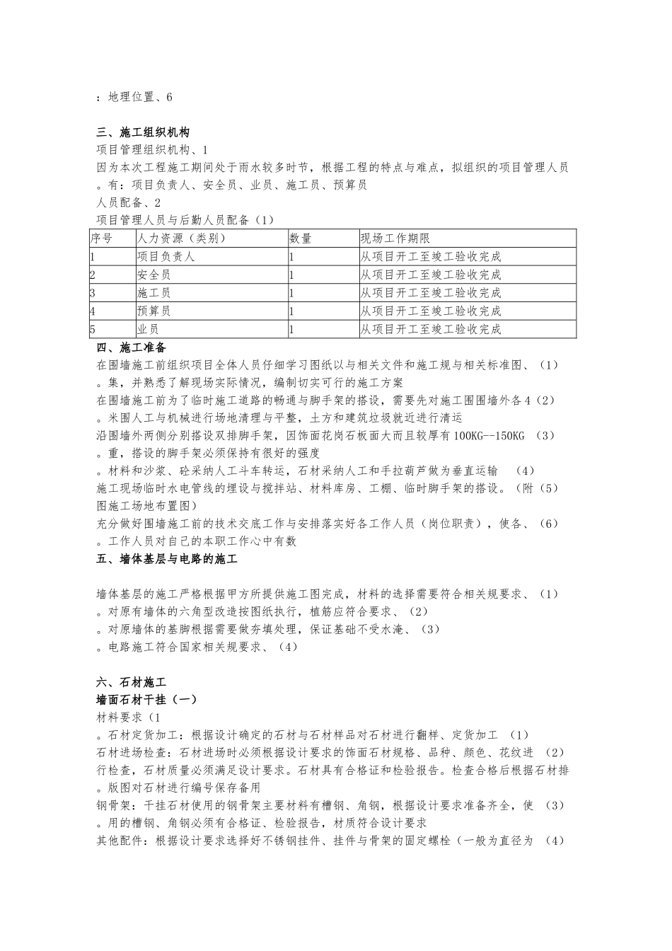 景观围墙工程施工设计方案1_第2页