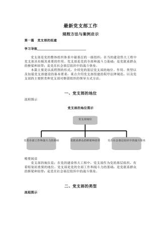 最新党支部工作规程方法与案例启示