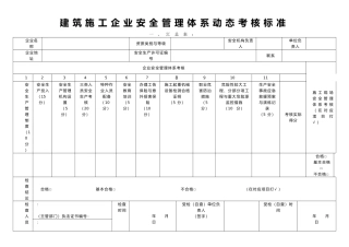 最新山东省建筑施工企业安全管理体系动态考核标准
