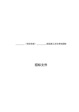 最新标段施工总价承包招标文件