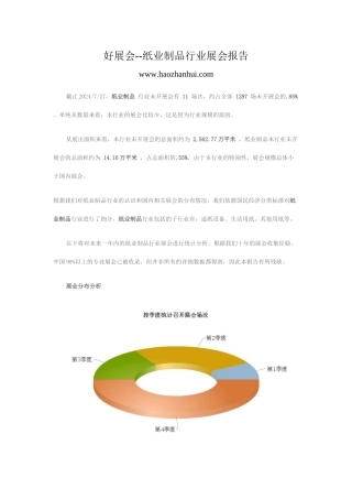 最新纸业制品行业展会报告