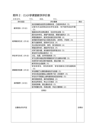 最新课堂教学评价表