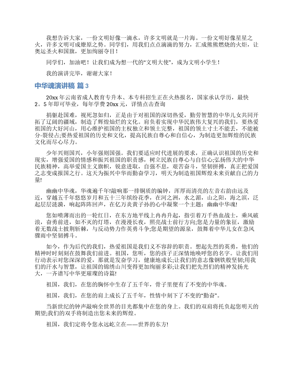 有关中华魂演讲稿范文汇总七篇_第3页