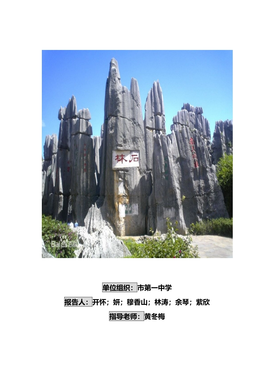 有关喀斯特地貌的分析报告文案_第1页