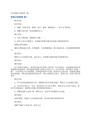 有关孤独之旅教案三篇