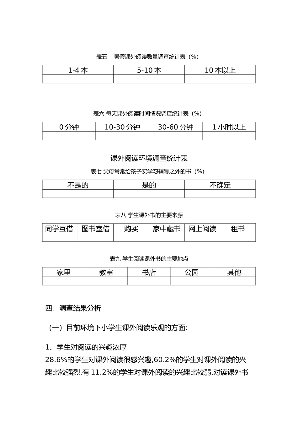 有关小学生暑假阅读名著情况的调查报告_第3页