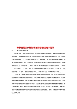 有关西安样板市场的营销战略计划书