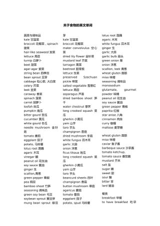 有关食物的英文单词(13001)