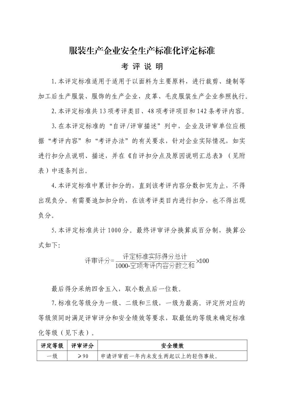 服装生产企业安全生产标准化评定标准_第1页