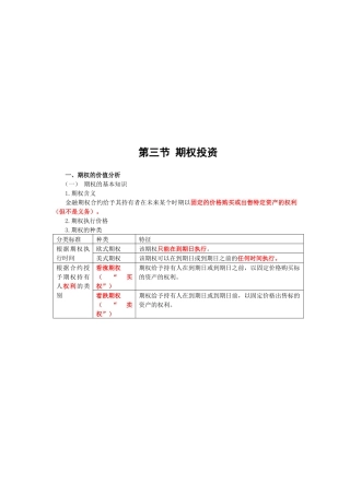 期权投资简要介绍