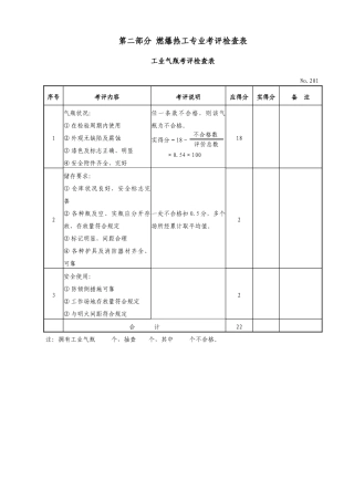 机械制造企业安全标准化考评检查表现场检查