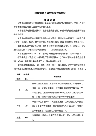 机械制造企业安全生产标准化