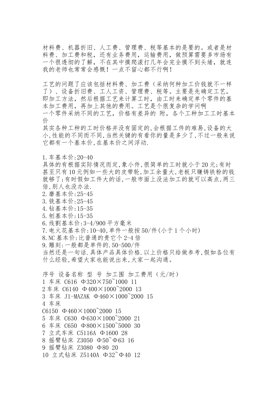 机械加工报价大全_第2页