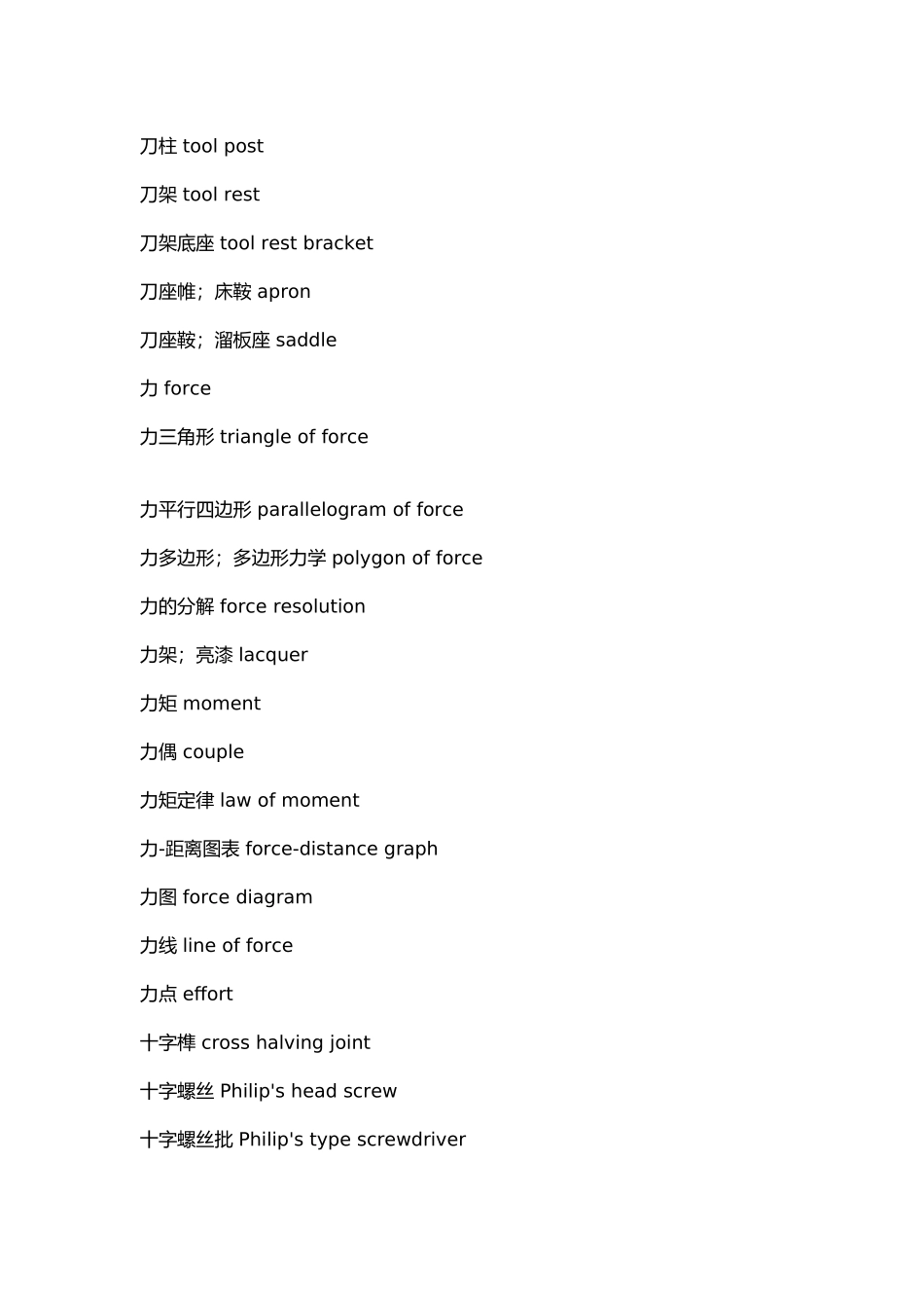 机械类专业词汇表_第3页