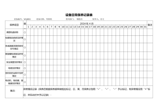 机械设备维修保养记录表