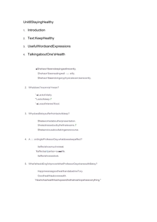 学堂在线-生活英语听说答案Unit8